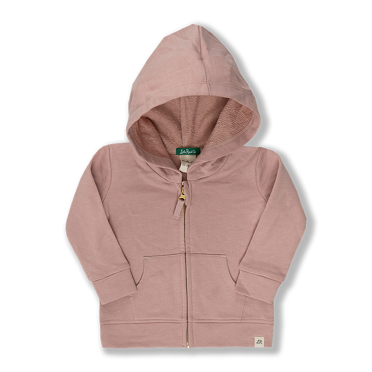 Pink Suede Zip Hoodie
