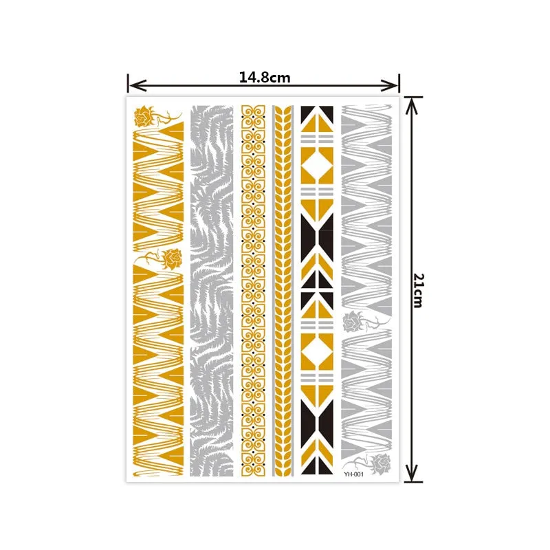 Hot bronzing tattoo stickers waterproof sweat not easy to smudge bronzing temporary tattoo stickers fashion tattoo stickers