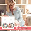 2Pcs Diamond Painting Ornament with Clock Function Hanging Clock Art Craft Decor