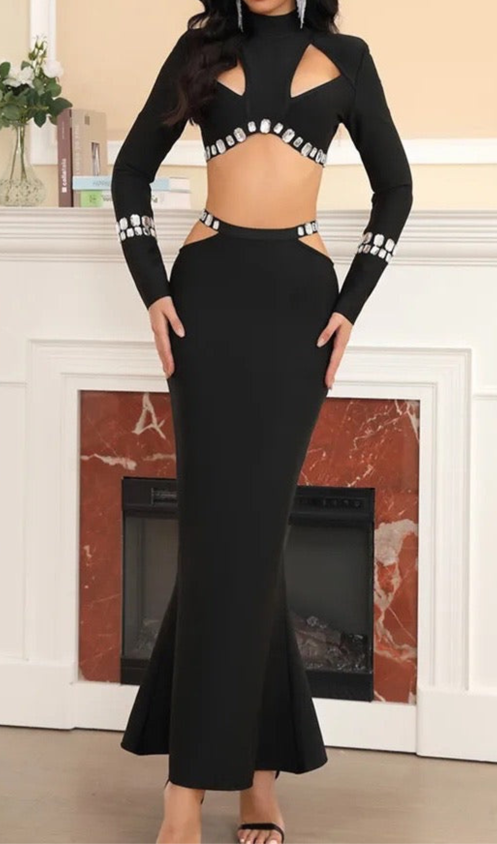 Aaid Crystal Cut-Out Bandage Dress Flowering Girl
