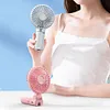 Umbrella Clip Fan Rechargeable Portable Handheld Fan for Home Office (Black)