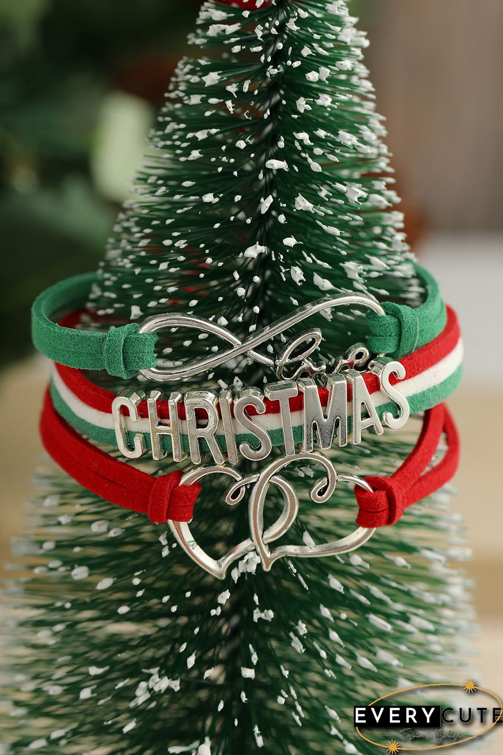Green Multi-layer Woven Letter Christmas Bracelet