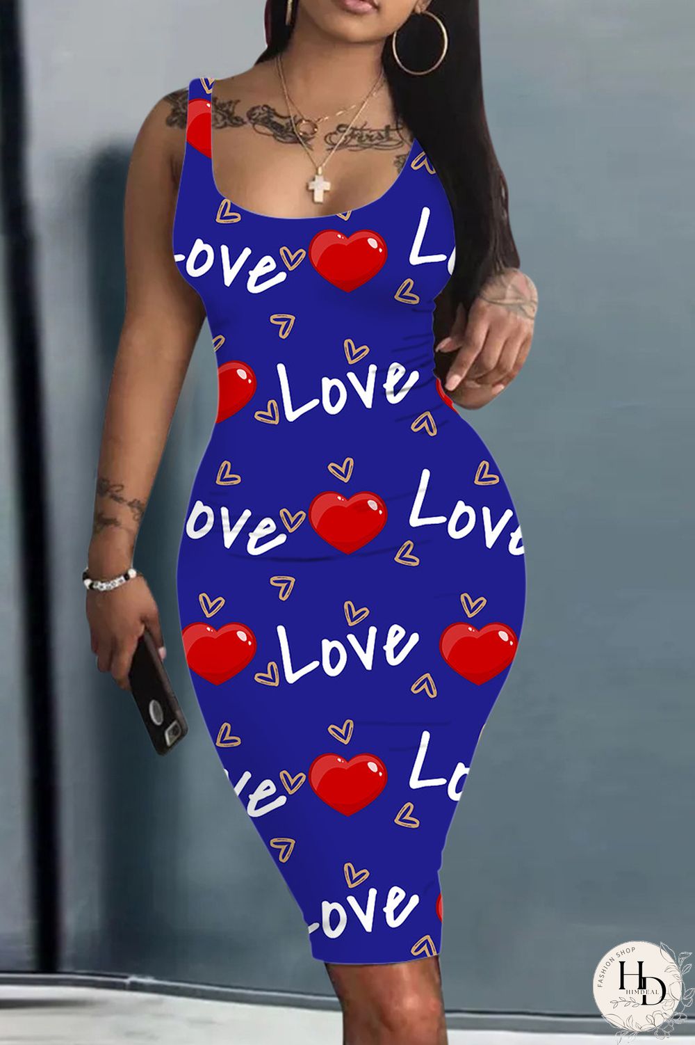 Light Brown Sexy Casual Print Basic U Neck Vest Dress Dresses