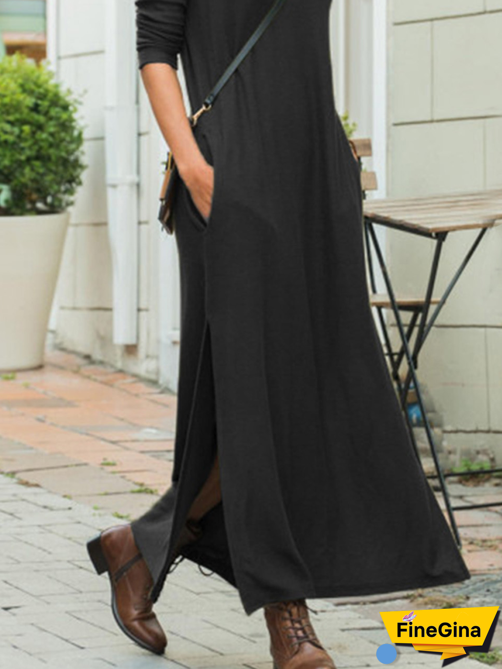 Solid Hooded Simple Knitting Dress
