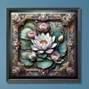 (US Local)Paint By Numbers Kit On Canvas DIY Oil Art Lotus Home Wall Decor 40x40cm