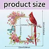 Acrylic Special Shape Cardinal and Flower Diamond Painting Picture Frame Kit