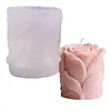 Rose Bud Candle Silicone Mould DIY Flower Aromatherapy Candle Mould Reusable Handmade Soap Silicone Moulds for Valentines Day Wedding Handicraft Souvenir (Valentine Day B)