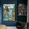 >SALE<Full Embroidery Cotton Thread 11CT Printed Waterfall Eagle Cross Stitch 50x70cm