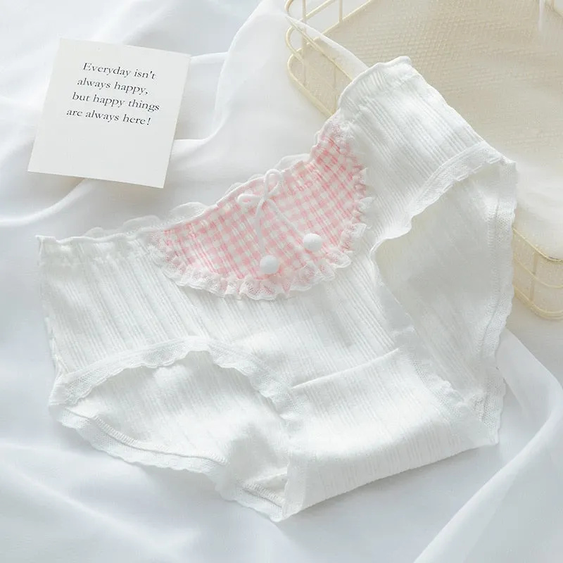 Sexy Lace Panties Women's Cotton Underwear Fashion Lovely Girl's Briefs Mid Waist Seamless Comfort Underpants Female Lingerie