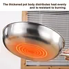 316 Stainless Steel Frying Pan With Lid Household Uncoated Cookware Non-Stick Even-Heating Flat Bottomed Skillet Suitable for Fried Egg Steak