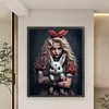 >SALE<Full Embroidery Cotton Thread 11CT Printed Scary Girl Bunny Cross Stitch 50x60cm