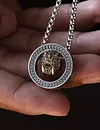 Sterling Silver Pixiu Men's Necklace For Blessing, Personality, High-end, Niche Gift, Luck Transfer Double Ring Pendant
