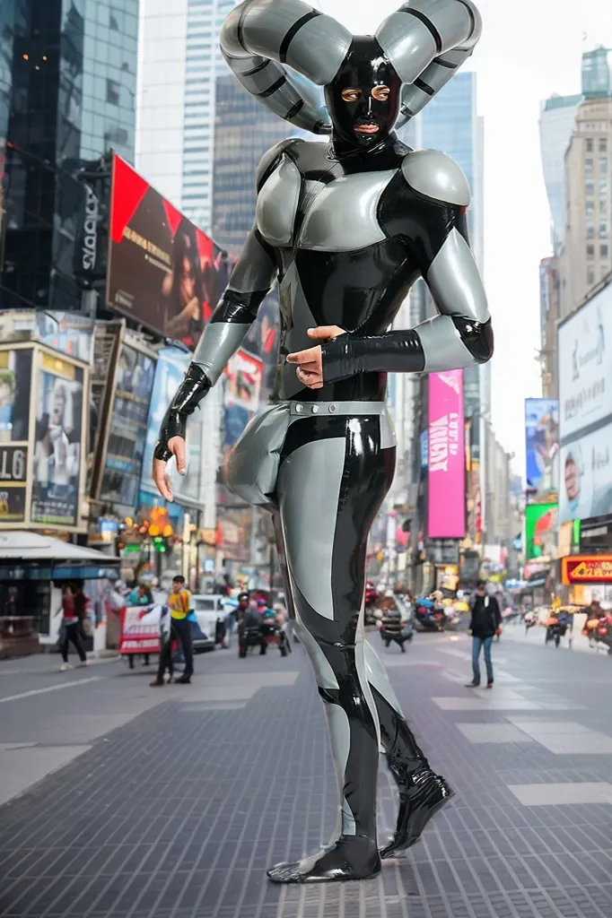 Men Latex Catsuits Cernunnos Horned God Inflatable Role Playing