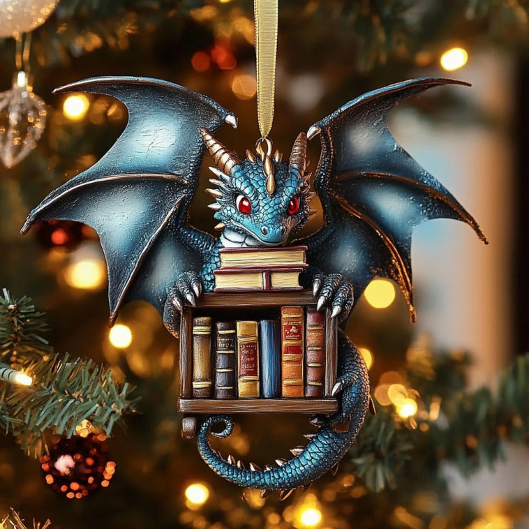 Dragon And Book XR1510010CL Christmas Ornament