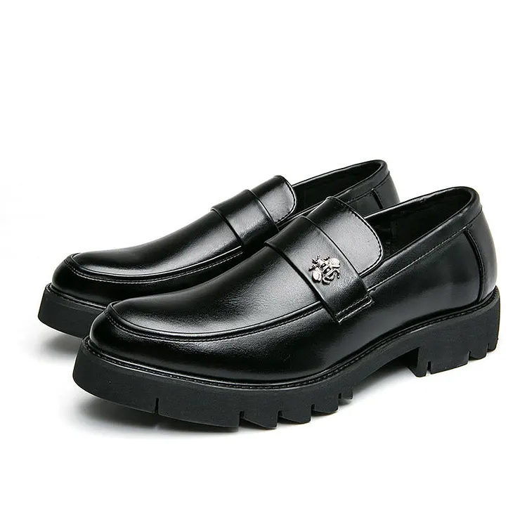Loafers for Men round Toe Slip-on Casual British Men's Shoes