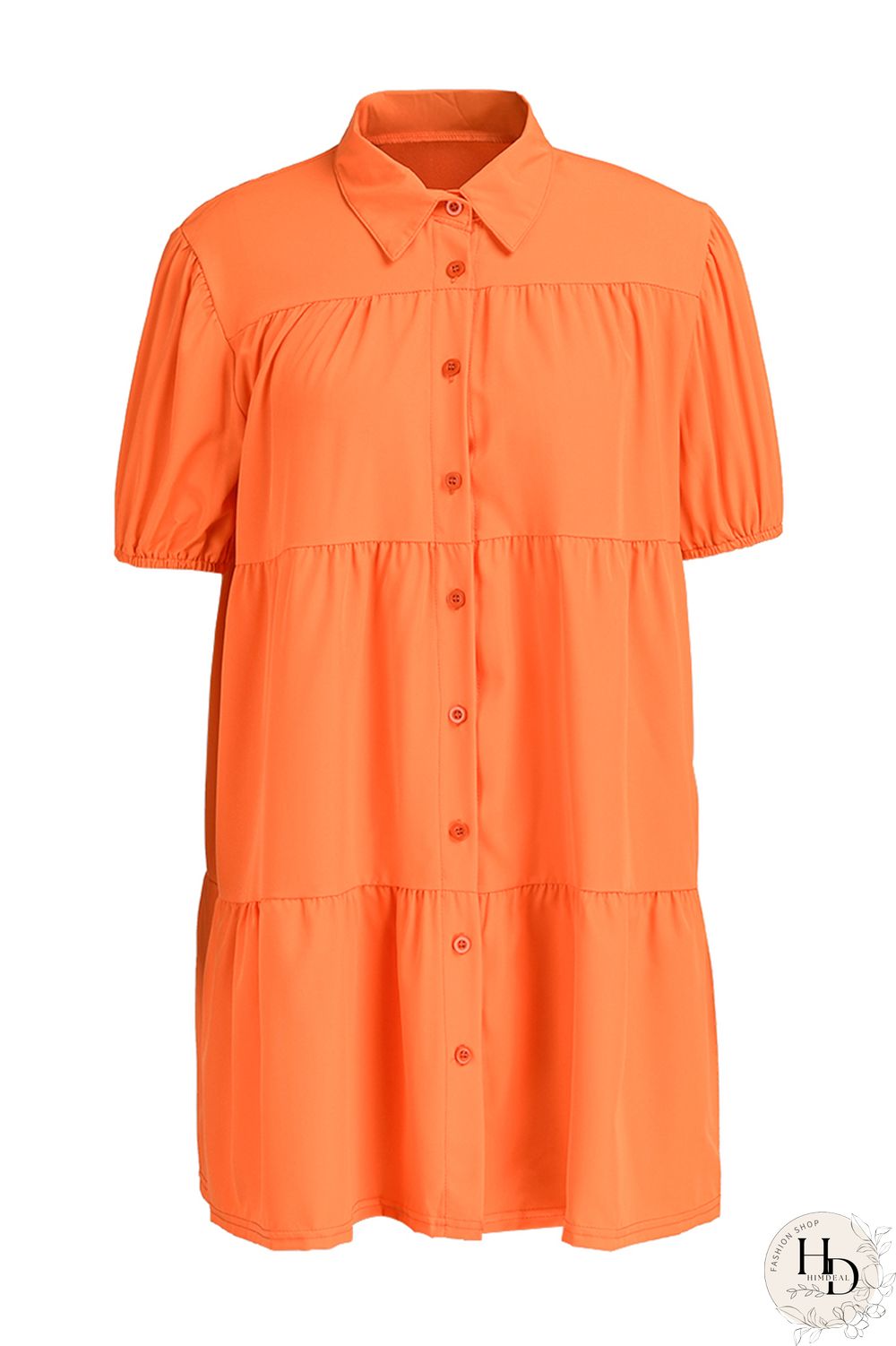 Black Fashion Casual Solid Basic Turndown Collar Short Sleeve Dress