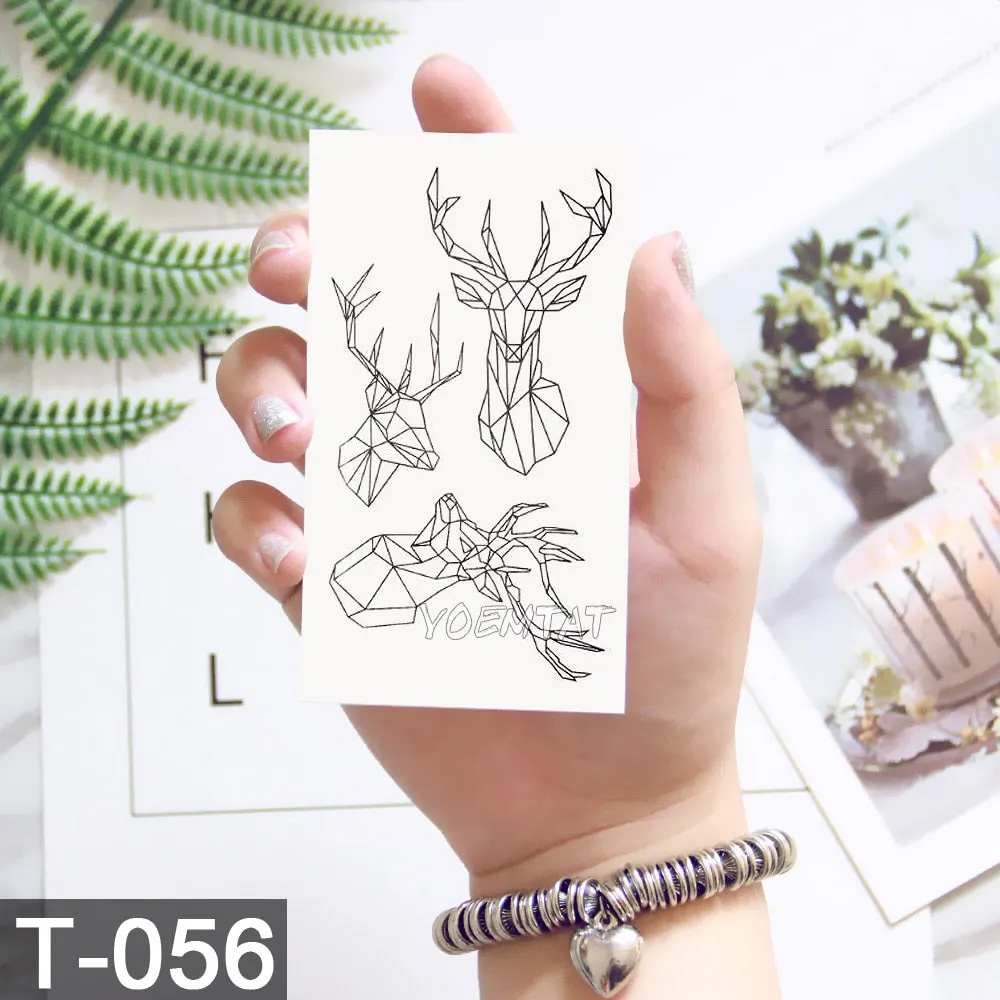 Waterproof Temporary Tattoo Sticker Cute Watercolor Cartoon Design Children Lamp Water Transfer Tatto Marine Man Girl Fake Tatoo