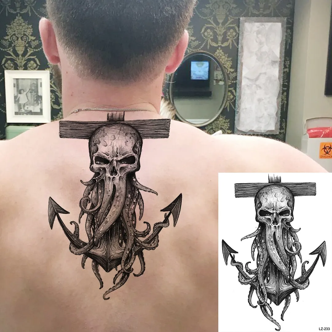 Large Lion Temporary Tattoos For Men Adults Realistic Totem Watercolor Tiger Fake Tattoo Sticker Chest Body Tatoos Waterproof