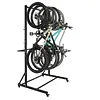 [US Local Warehouse] Mobile Freestanding Vertical Bike Rack with Locking Casters & 6 Hooks Bicycle Storage Vertical Bike Storage Stand Holds Up To 5 Bikes Height Adjustable for Garage Basement & Home