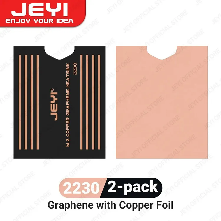 JEYI Graphene 2280 2242 2230 M.2 SSD Heatsink, Dual-Layer Graphene