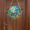 (Upgrade Size)DIY Diamond Painting Art Double Sided Effect Pendant Colorful Stained Glass Hanging Ornament Kit(Sea Turtle)