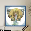 >SALE<Embroidery Eco-cotton Thread 14CT Printed Mermaid Cross Stitch Artwork 46x46cm