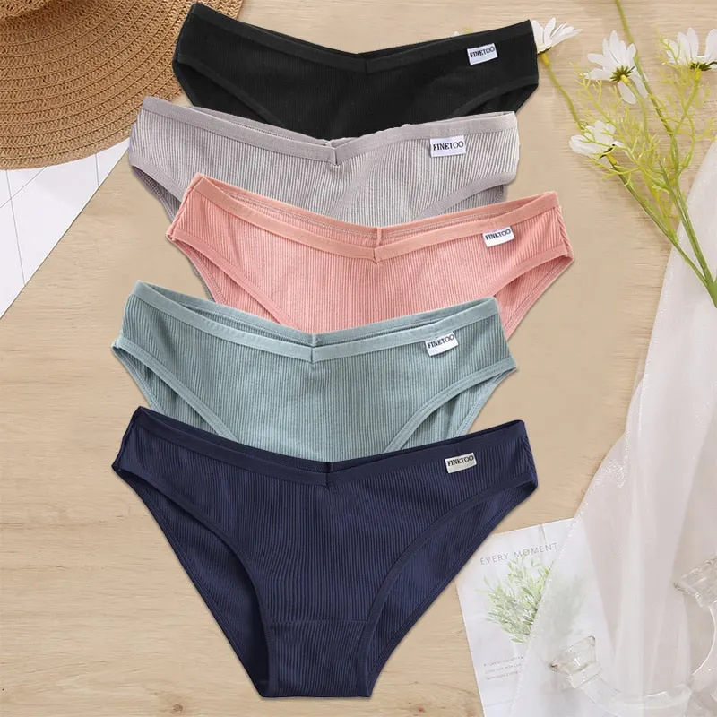 5PCS/Set Women Panties Cotton Underwear Female Panties Solid Color Underpants Sexy Lingerie Pantys for Woman Briefs Intimates