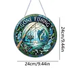 (Upgrade Size)DIY Double Sided Effect Diamond Painting Hanging Pendant Kit (Fish)
