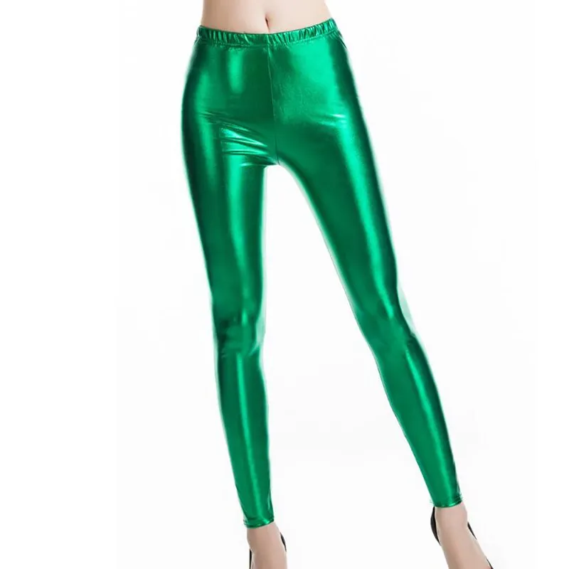 Bright Sexy Leggings  Shining Pants Leggins Women Stretch Dance Slim Polyester Club Trousers