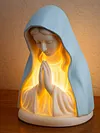 Virgin Mary Prayer Night Light Resin Virgin Mary Catholic Decor Table Lamp Handcrafted Home Decoration Desk Accessories for Reading