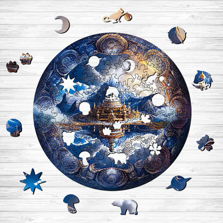 Mirrored World/Mirrored Palace Wooden Jigsaw Puzzle