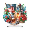 >SALE<American Flag Special Shape Diamond Painting Desktop Home Ornament (House 3)