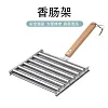 Hot Dog Roller with Wood Handle Stainless Steel Griller Grill Accessories (L)