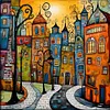 (US Local)Paint By Numbers Kit On Canvas DIY Oil Art Street Home Picture Decor 40x40cm