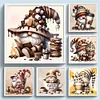 (Multi-Style) Coffee Gnome-11CT Stamped Cross Stitch 40*40cm/15.75*15.75in