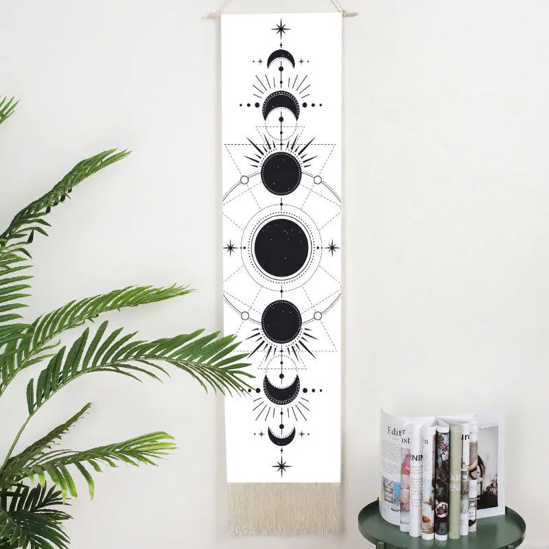 Lifelike Snake Wall Hanging Phase Tapestry Bohemia Tarot Tassel Tapestry Boho Mandala Art Tapestries For Bedroom Office Decor