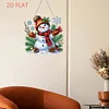 (US Local)Xmas Snowman Theme DIY Diamond Art Pendant Wall Door Decoration