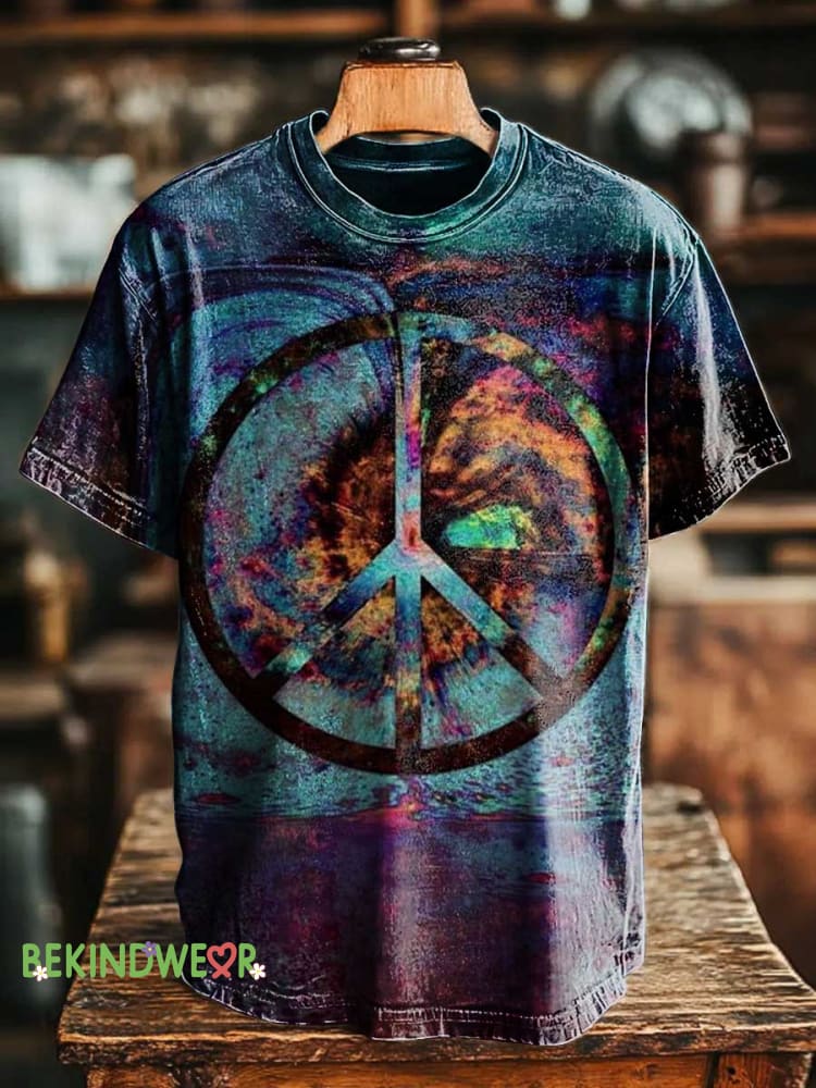 Retro Peace Sign T-shirt Multicolor / S