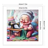 Happy Old Lady - 11CT Stamped Cross Stitch - 45*45cm