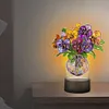 (US Local)Acrylic Double Sided Butterfly Vase Diamond Painting LED Night Light for Desktop