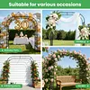 [US Local Warehouse] 7.87ft Garden Arch Trellis for Climbing Plants Metal Arch Frame Pumpkin Archway Outdoor Garden Arbors and Arches for Halloween Christmas Birthday Party Baby Shower Decoration (300x240x50cm)