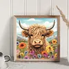 Daisy And Yak Highland Cow -11CT Stamped Cross Stitch 40*40cm/15.75*15.75in