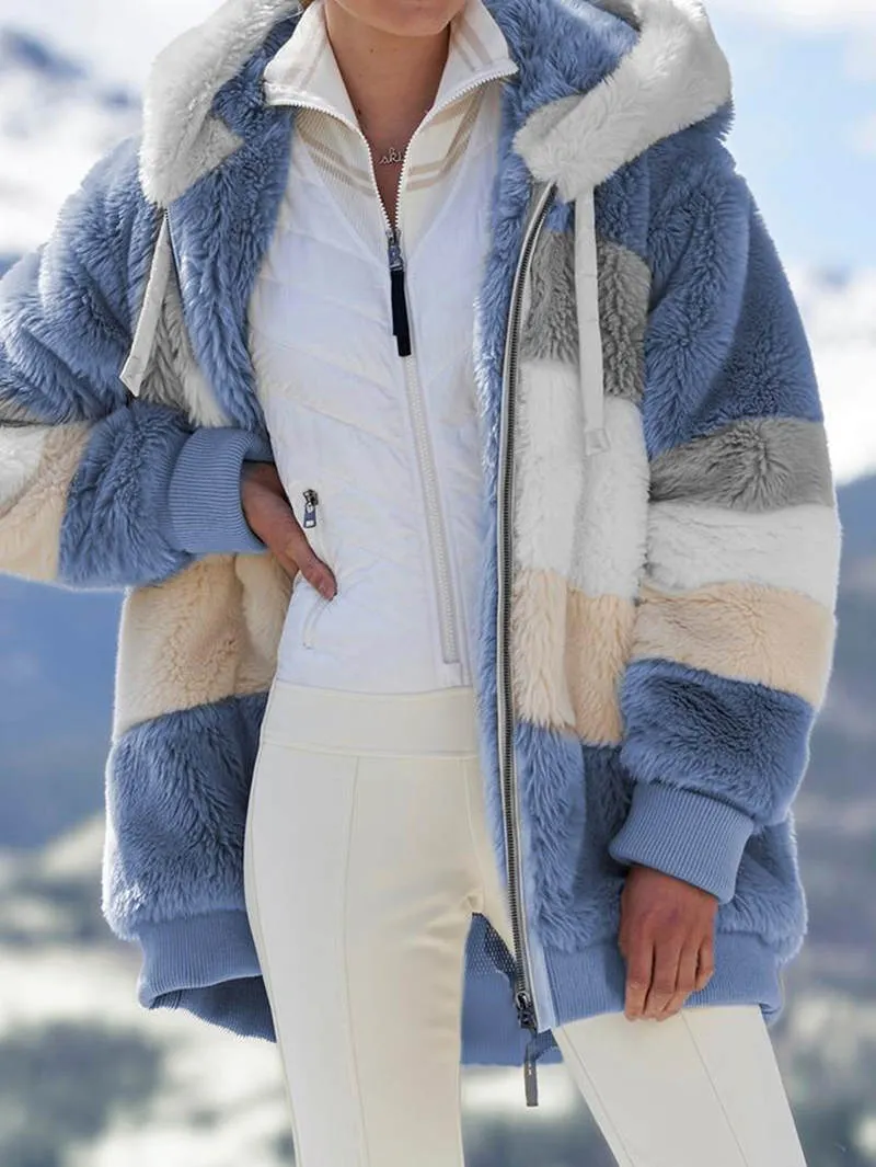 Women's jacket 2021 long-sleeved new loose plush multicolor hooded jacket fall clothes for women jacket women