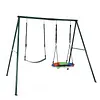 [US Local Warehouse] Swing Set Frame Rust Proof Outdoor Swing Stand Backyard Metal Hammock Stand Set Double Swinging Frame Set for Kindergarten Shopping Mall Park