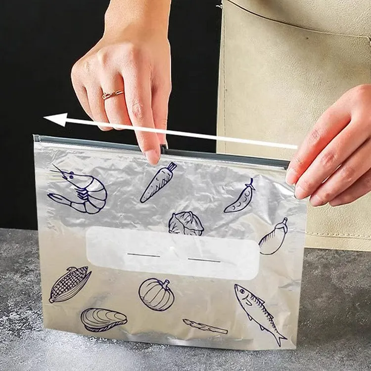 Buste Riutilizzabili per Alimenti in Alluminio con Chiusura Ermetica