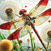 Diamond Painting-DIY Full Round Drill Dragonfly Dandelion(40*40 CM)