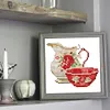 12pcs Flowers DIY Mini Round Diamond Painting Table Decor No Frame15x15cm