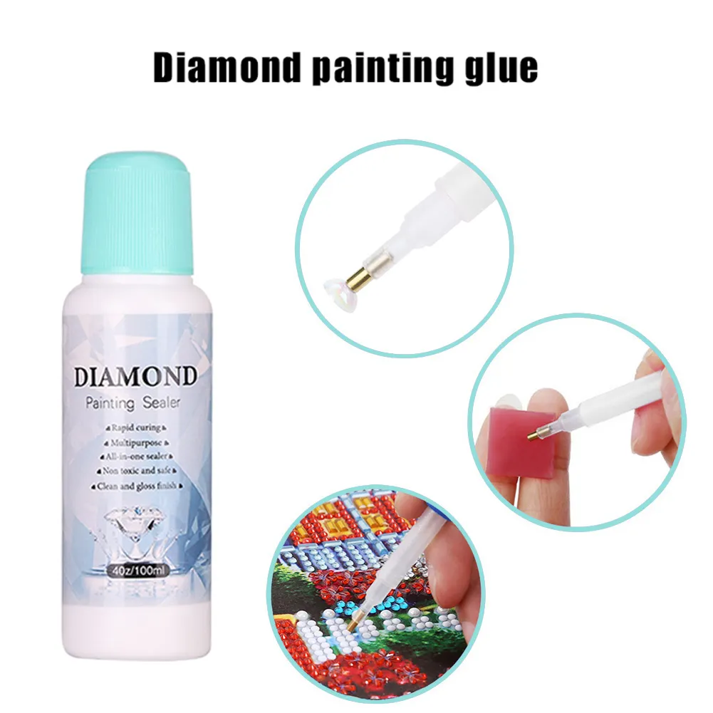 100ML Diamond Painting Glue Sealer-Permanent Hold Your Diamond Paintings（Can&lsquo;t be applied, only pressed）