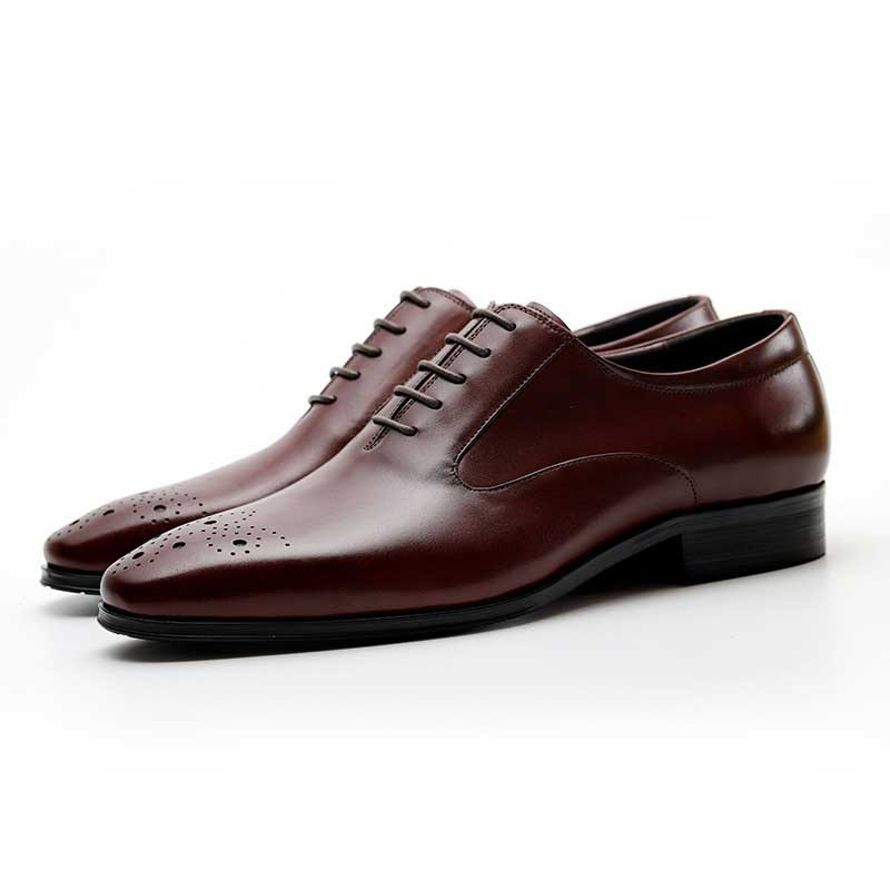 GRIMENTIN Mens Burgundy Textured‎ Leather Oxford Dress Shoes Size 245 US 6.5 Mens Casual burgundy Loafers Dress Shoes : Free Shipping main image 3