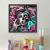 Skull Girl-11CT Stamped Cross Stitch 40*40cm/15.75*15.75in